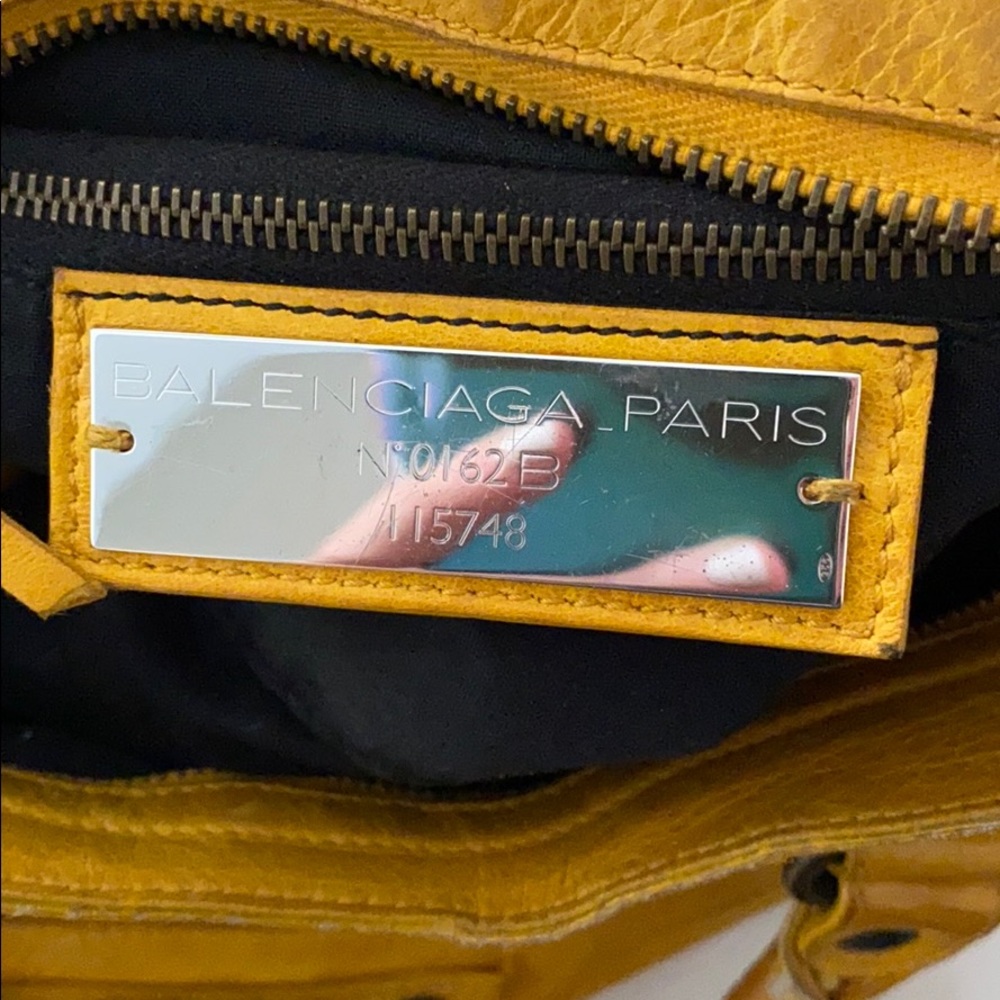 Balenciaga mustard neoclassic small handbag